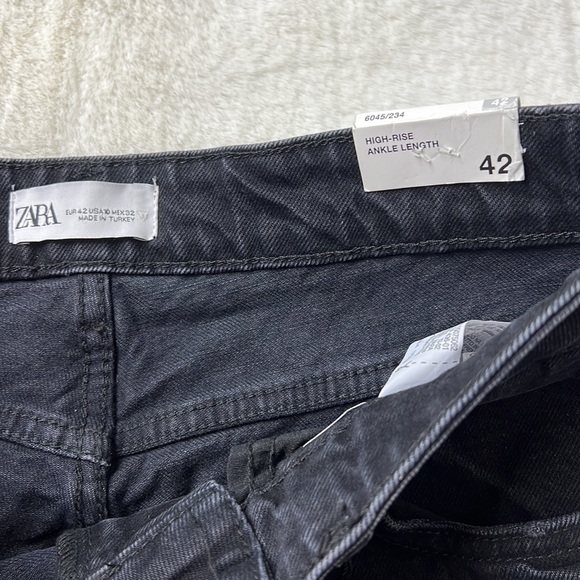 NWT Zara Black High-Rise Ankle Length Slim Jeans In Black Sz:10 - Picture 15 of 16